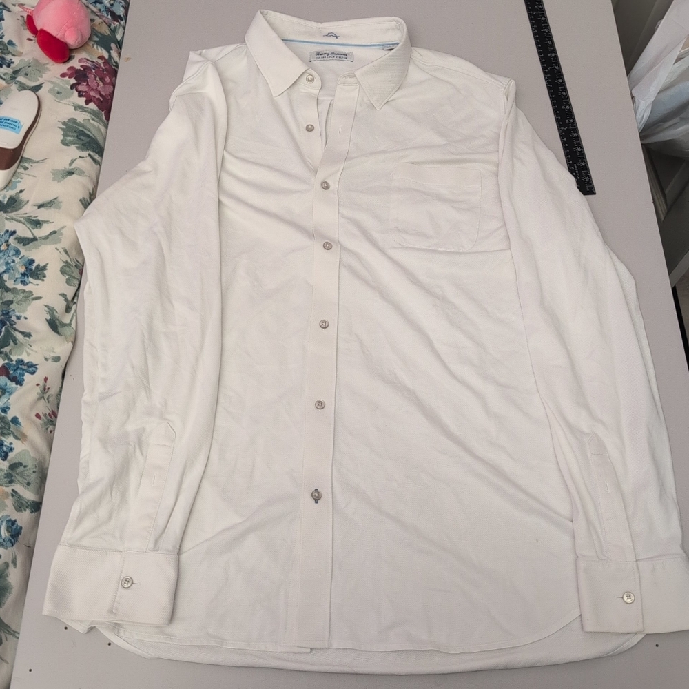Tommy Bahama Cream Casual Button Down Shirt The San Lucio Stretch Men 3XLT